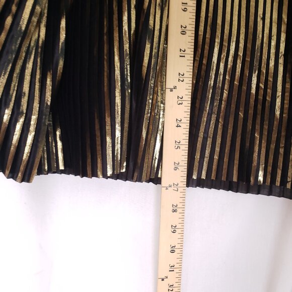 Ava & Viv Gold Black Color Shiny Silky Pleated Short Skirt Plus Size 2X - Picture 6 of 11